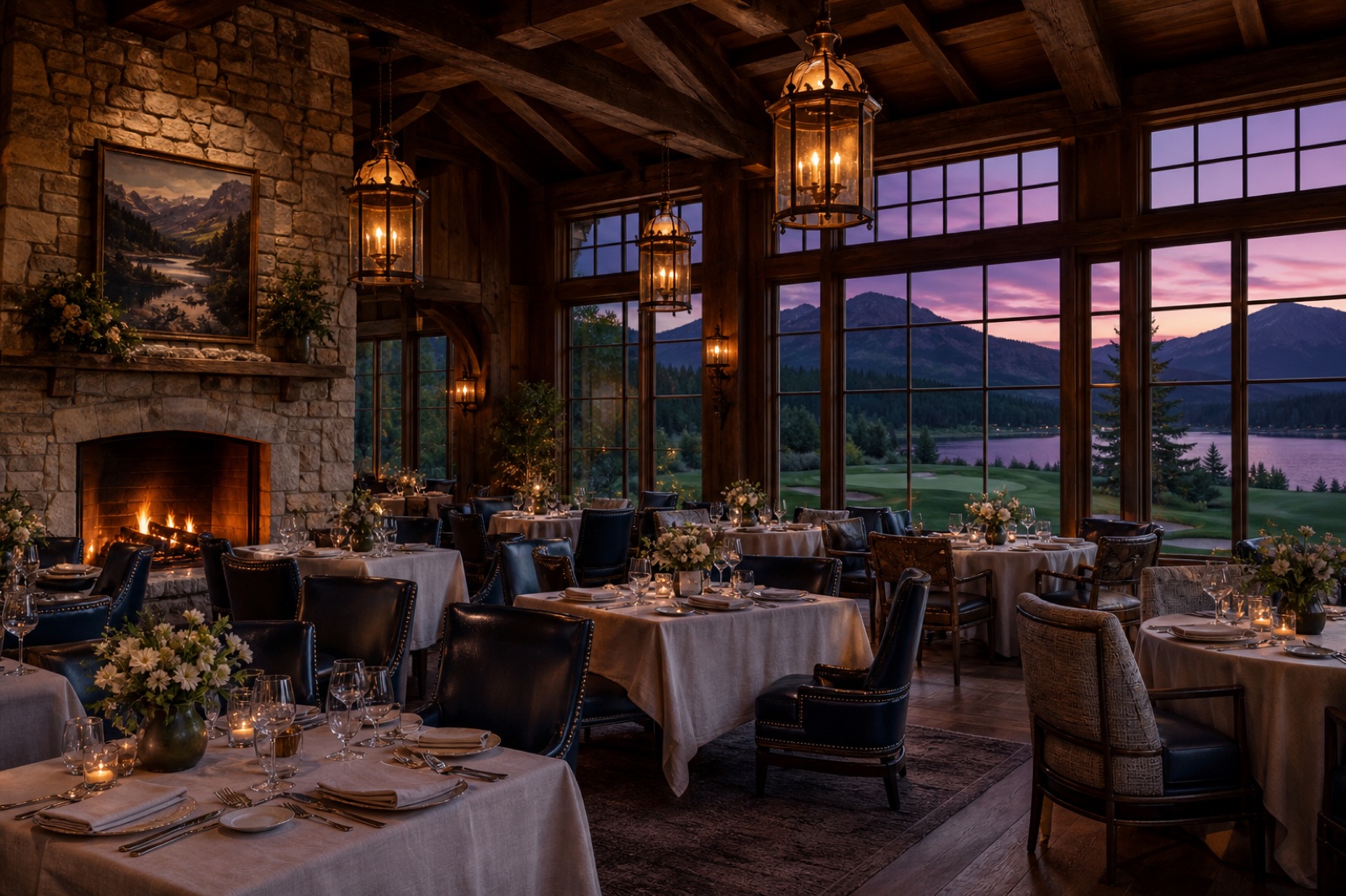 Illustrative golf clubhouse visual